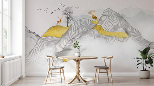 Design SL0028 — Papier peint Forêt Pins et Sapins - Collection 2 — Novomur