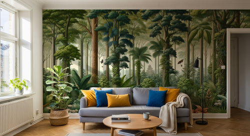 Design A0054 — Papier peint Jungle Tropicale Dense Aquarelle — Novomur