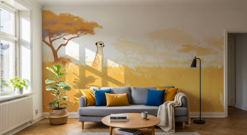 Design A0072 — Papier peint Safari Savane Aquarelle — Novomur