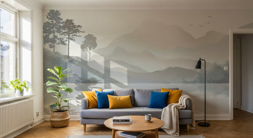 Design A0085 — Papier peint Paysage Montagne Réaliste — Novomur