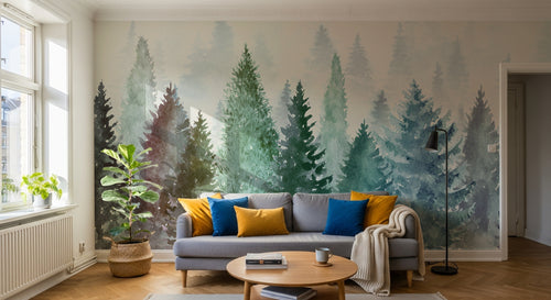 Design A0110 — Papier peint Forêt Pins et Sapins - Collection 2 — Novomur