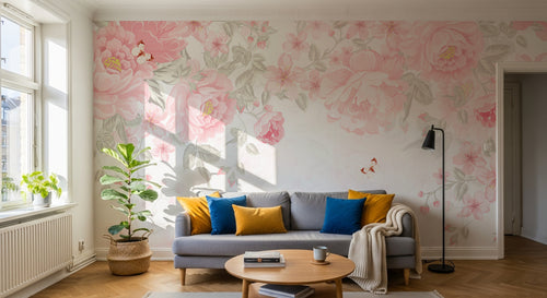 Design A0134 — Papier peint Floral Pivoines et Roses - Collection 2 — Novomur