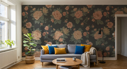Design A0146 — Papier peint Floral Pivoines et Roses - Collection 2 — Novomur