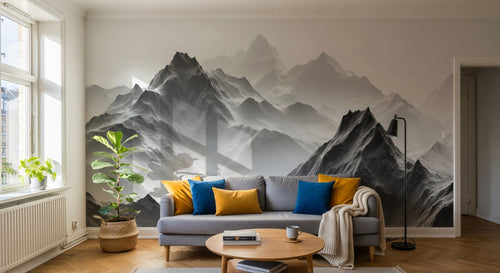 Design A0160 — Papier peint Paysage Montagne Réaliste — Novomur