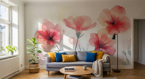 Design A0170 — Papier peint Coquelicots et Fleurs Sauvages — Novomur