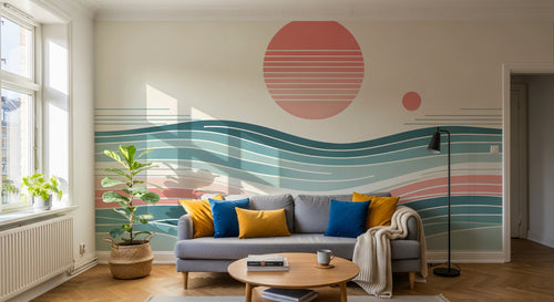 Design A0176 — Papier peint Paysage Montagne Minimaliste - Collection 2 — Novomur