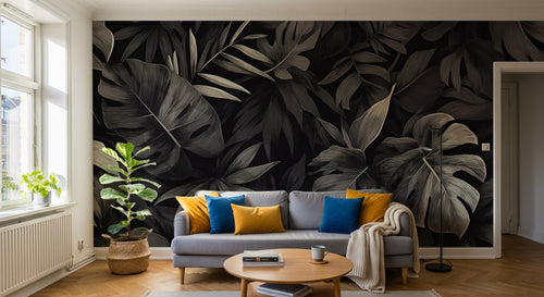 Design A0390 — Papier peint Palmier Tropical Vert - Collection 4 — Novomur