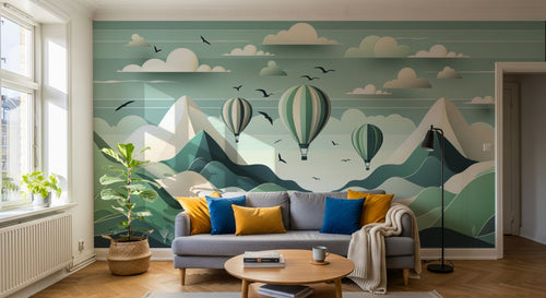Design A0481 — Papier peint Montgolfières Enfant — Novomur