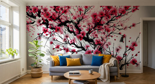 Design A0487 — Papier peint Cerisier Rose — Novomur