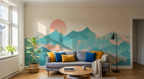 Design A0555 — Papier peint Paysage Montagne Minimaliste - Collection 2 — Novomur