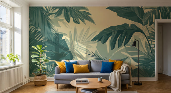 Papier peint Palmier Tropical Vert - Collection 3 - Sur mesure
