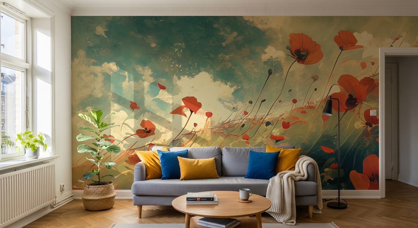 Papier peint Cerisier Gris Perle - Sur mesure - Design A0675