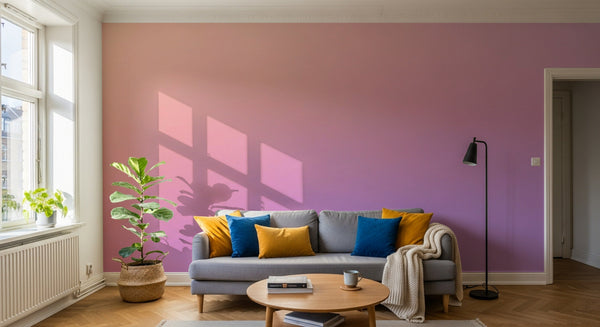 Papier peint Dégradé Couleur - Collection 2 A0720 en situation — Dégradé pêche rose lilas — Design A0720