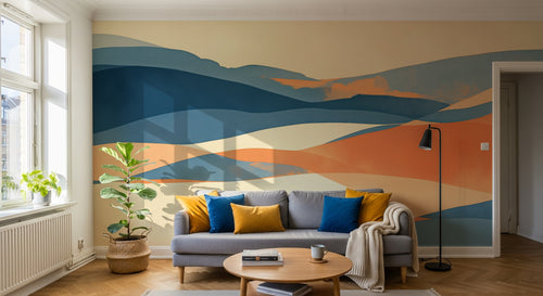 Design A0727 — Papier peint Paysage Montagne Minimaliste - Collection 1 — Novomur