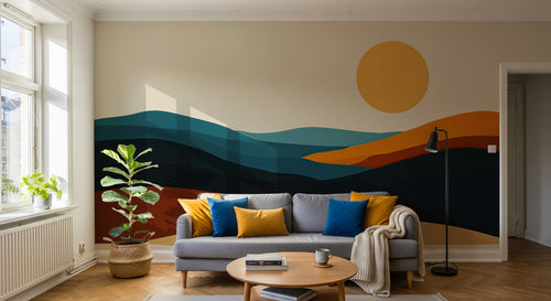 Design A0901 — Papier peint Paysage Montagne Minimaliste - Collection 1 — Novomur