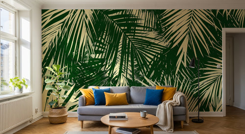 Design A0906 — Papier peint Palmier Tropical Vert - Collection 4 — Novomur