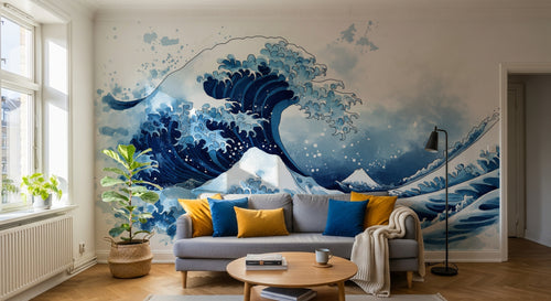Design A0925 — Papier peint Mont Fuji et Hokusai — Novomur