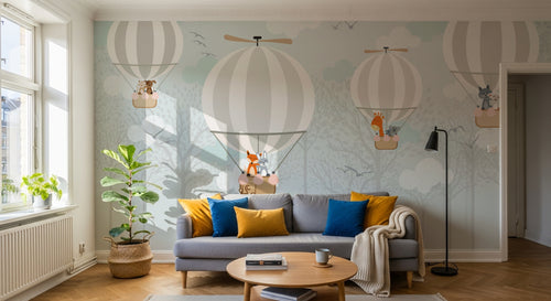 Design AS0688 — Papier peint Montgolfières Enfant — Novomur