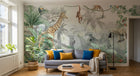 Design B021 — Papier peint Safari panoramique jungle brumeuse — Novomur