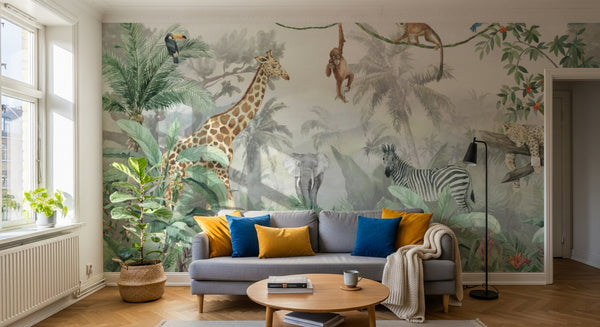 Papier peint Safari Jungle Animaux - Collection 2 - Sur mesure