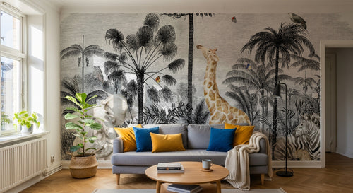 Design B030 — Papier peint Safari Savane Aquarelle - Collection 2 — Novomur