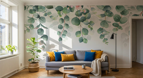 Design C0828 — Papier peint Eucalyptus Botanique Sauge — Novomur