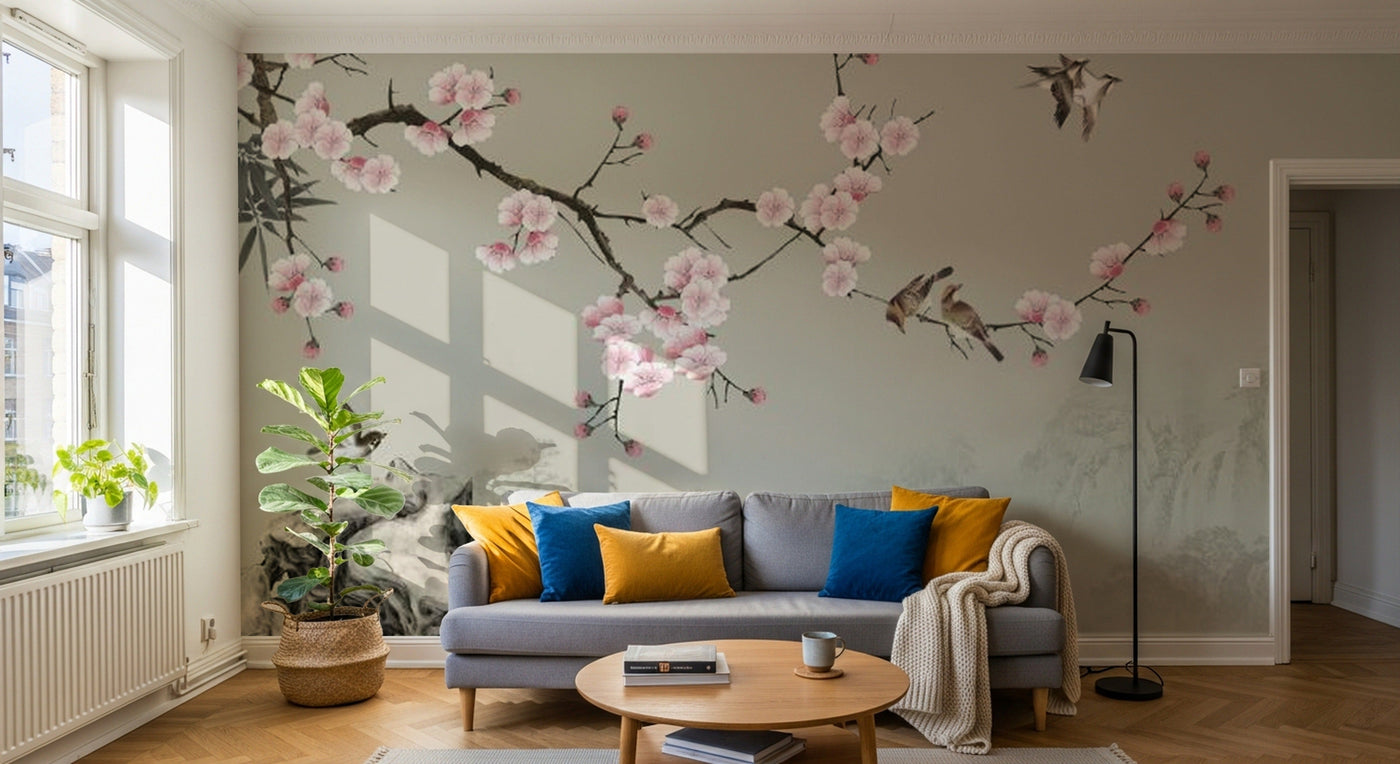 Papier peint Cerisier - Sur mesure - Design C0919