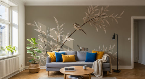 Design C0921 — Papier peint Magnolia & Oiseaux — Novomur