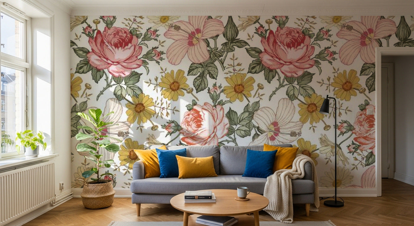 Papier peint Liberty Floral - Sur mesure - Design D0142