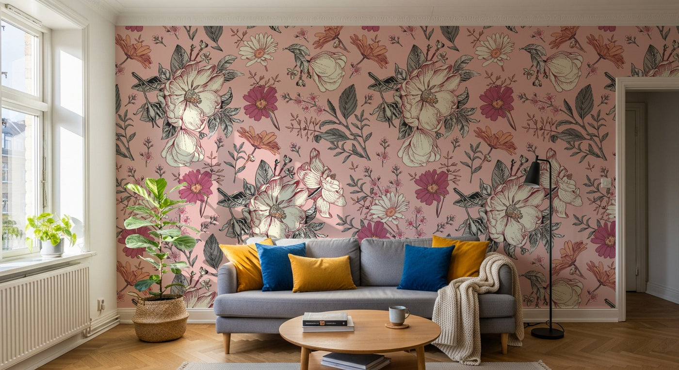 Papier peint Liberty Floral - Sur mesure - Design D0176