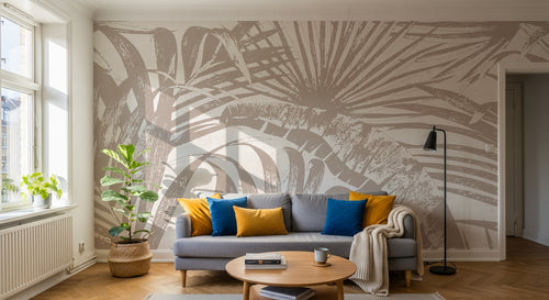 Design D0340 — Papier peint Palmier Tropical Vert - Collection 2 — Novomur