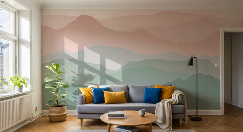 Design D0438 — Papier peint Paysage Montagne Minimaliste - Collection 1 — Novomur