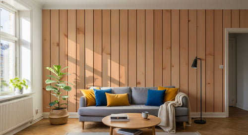 Design D0791 — Papier peint Bois Rustique Blanchi — Novomur