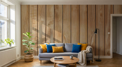 Design D0889 — Papier peint Bois Rustique Blanchi — Novomur