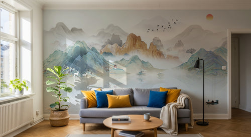 Design D0945 — Papier peint Paysage Montagne Réaliste — Novomur