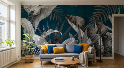 Design F0153 — Papier peint Palmier Tropical Vert - Collection 2 — Novomur