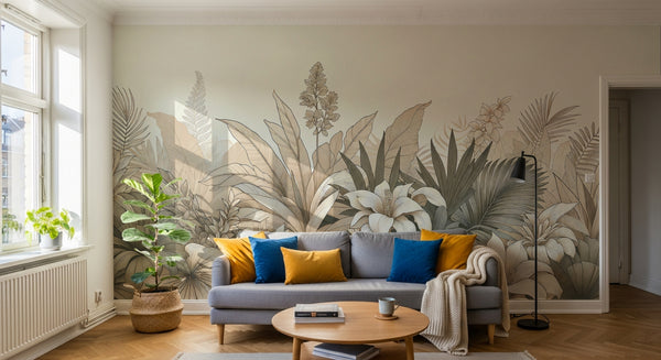 Papier peint Palmier Tropical Vert - Collection 1 - Sur mesure