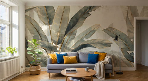 Design F0356 — Papier peint Palmier Tropical Vert - Collection 3 — Novomur