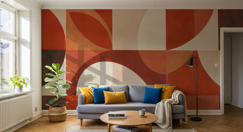 Design F0678 — Papier peint Art Abstrait Bauhaus Coloré - Collection 1 — Novomur