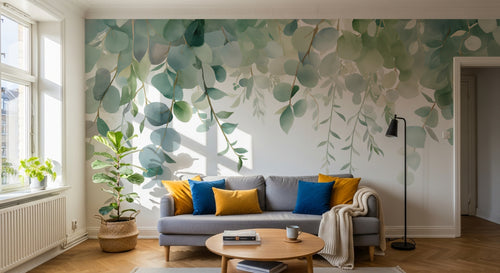Design F0713 — Papier peint Eucalyptus Botanique Sauge — Novomur