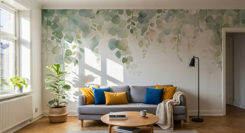 Design F0714 — Papier peint Eucalyptus Botanique Sauge — Novomur