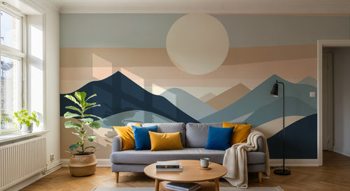 Design F0787 — Papier peint Paysage Montagne Minimaliste - Collection 1 — Novomur