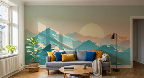 Design F0903 — Papier peint Paysage Montagne Minimaliste - Collection 1 — Novomur