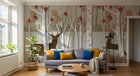 Design FC023 — Papier peint Foret bouleaux automnale cerfs — Novomur