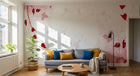 Design FC086 — Papier peint Floral abstrait eclaboussures rouge rose — Novomur