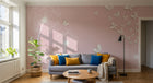 Design FC240 — Papier peint Pissenlits blancs papillons rose pale — Novomur
