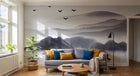 Design FC350 — Papier peint Paysage encre sumi-e montagnes barque — Novomur