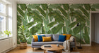 Design L0476 — Papier peint Pattern feuilles bananier vert repete — Novomur