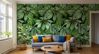 Design L0697 — Papier peint Pattern feuilles palmees vert dense — Novomur