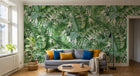 Design L0943 — Papier peint Pattern palmes vert vif repete — Novomur